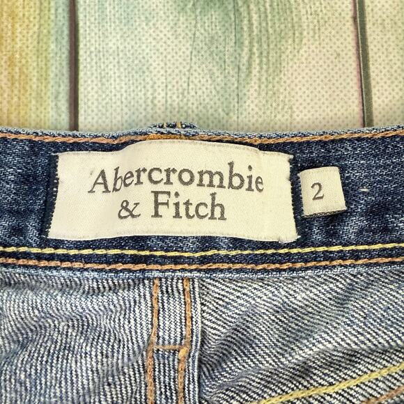Abercrombie & Fitch Denim Cut Off Shorts Y2K Size 2 Low Rise Micro Mini Cotton - Picture 6 of 6
